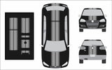 Dual 8" Racing Stripe w/pins Self Healing Vinyl fits Volkswagen GTI MK5 2004 to 2008