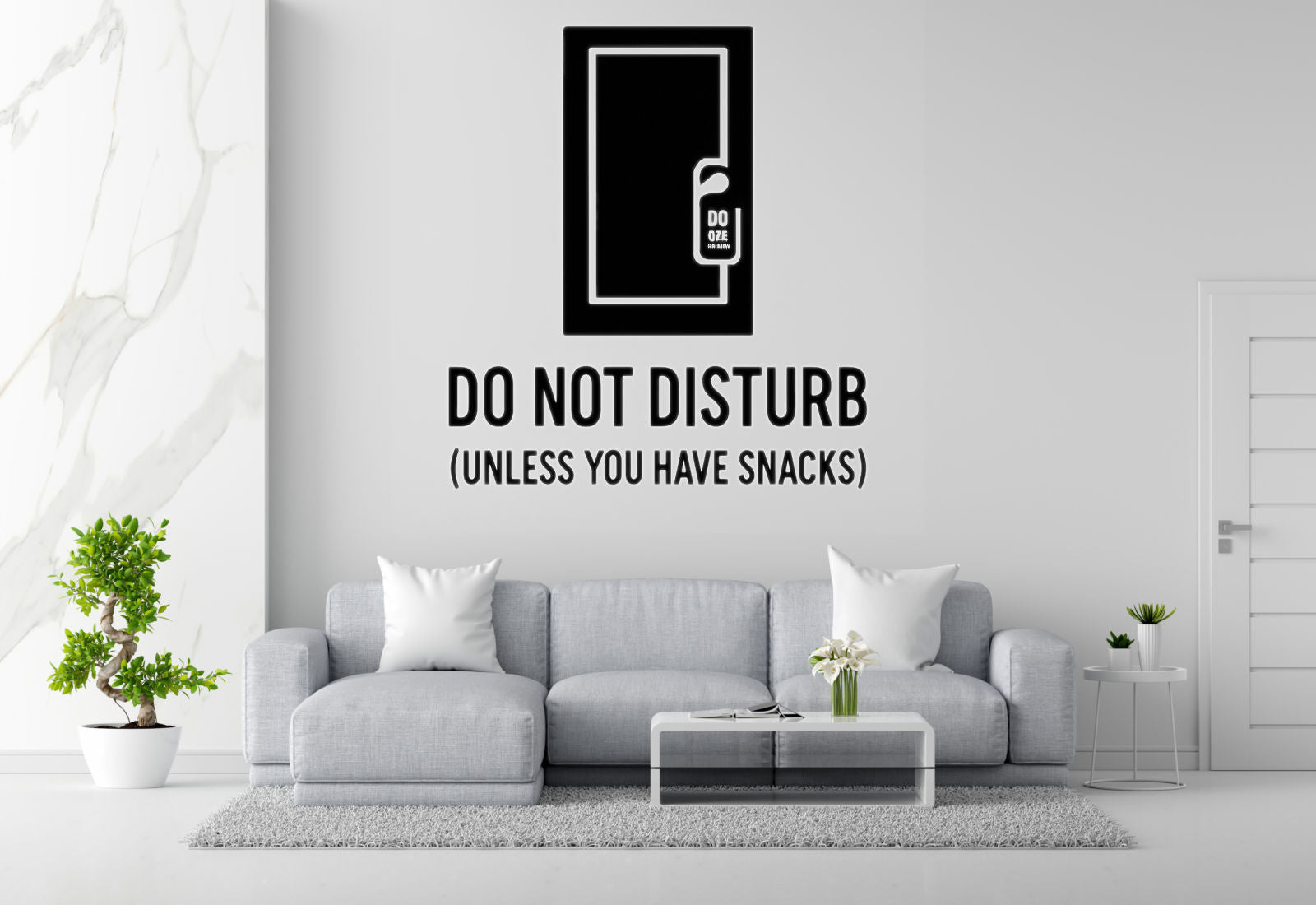 Do Not Disturb (Unless You Have Snacks) - Funny Home Office Wall Decal Vinyl Sticker Removable