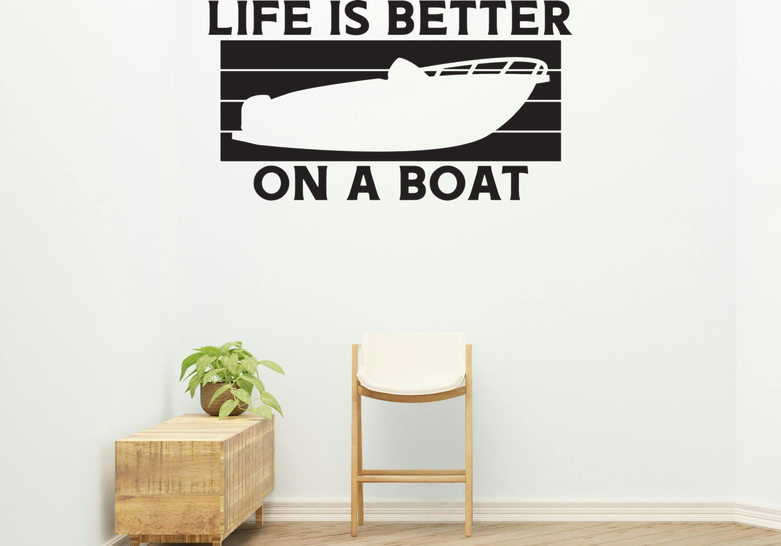 Heartbeat boat Removable Vinyl Decal for Interior Walls