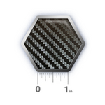 a black and white photo of a hexagonal object