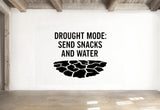 Drought Mode Wall Decal – Cracked Earth Vinyl Sticker | Removable Water Conservation Decor