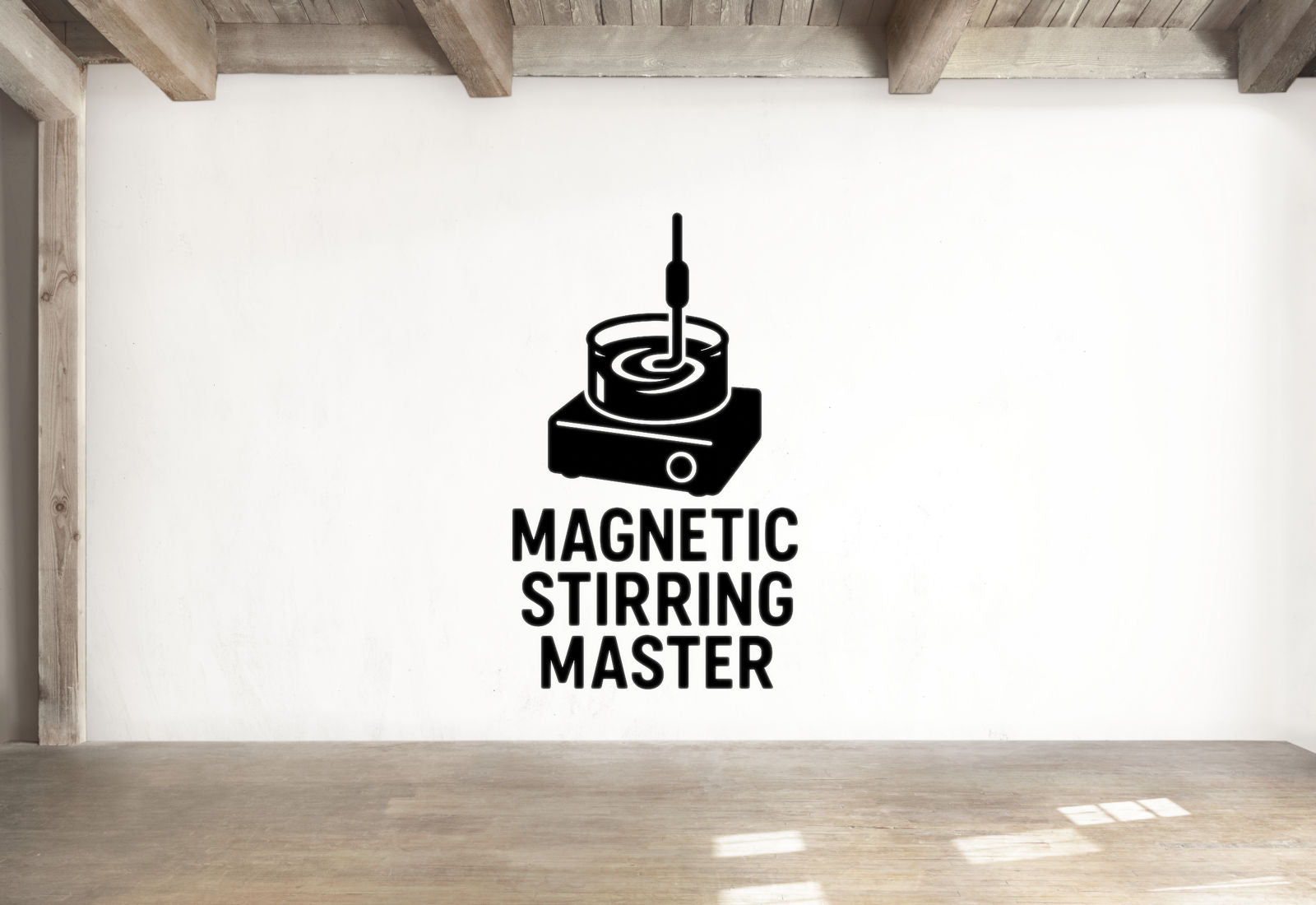 a logo for a magnetic stirring master, which is a device used for stirring or mixing substances using magnetic fields.