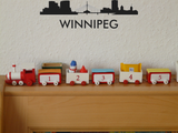 Cityscape Winnipeg Canada with Text Vinyl Decal Removable Matte Finish Skyline Decore for Indoor Walls Fusion Decals