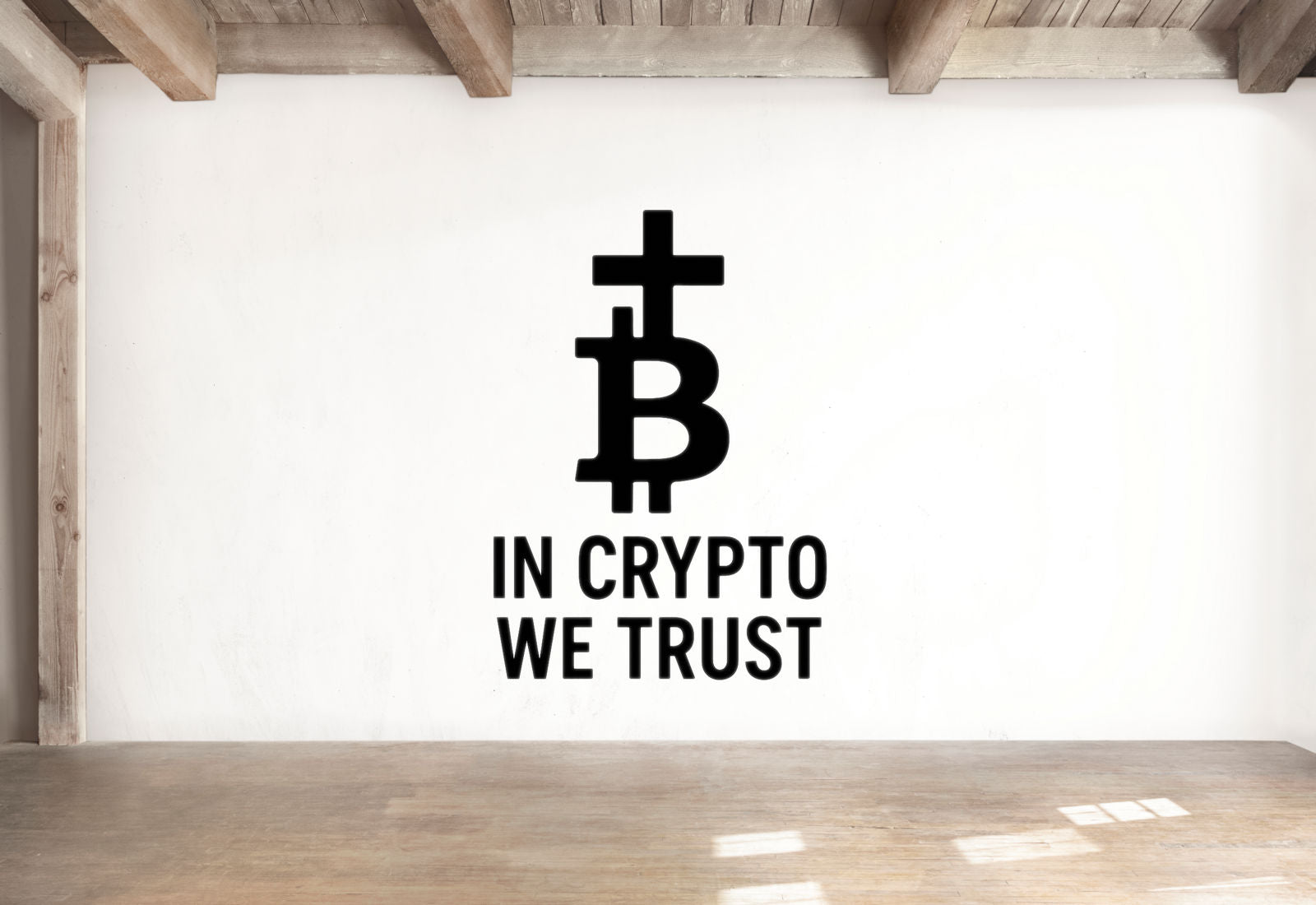 In Crypto We Trust - Bitcoin Wall Decal Vinyl Sticker Removable