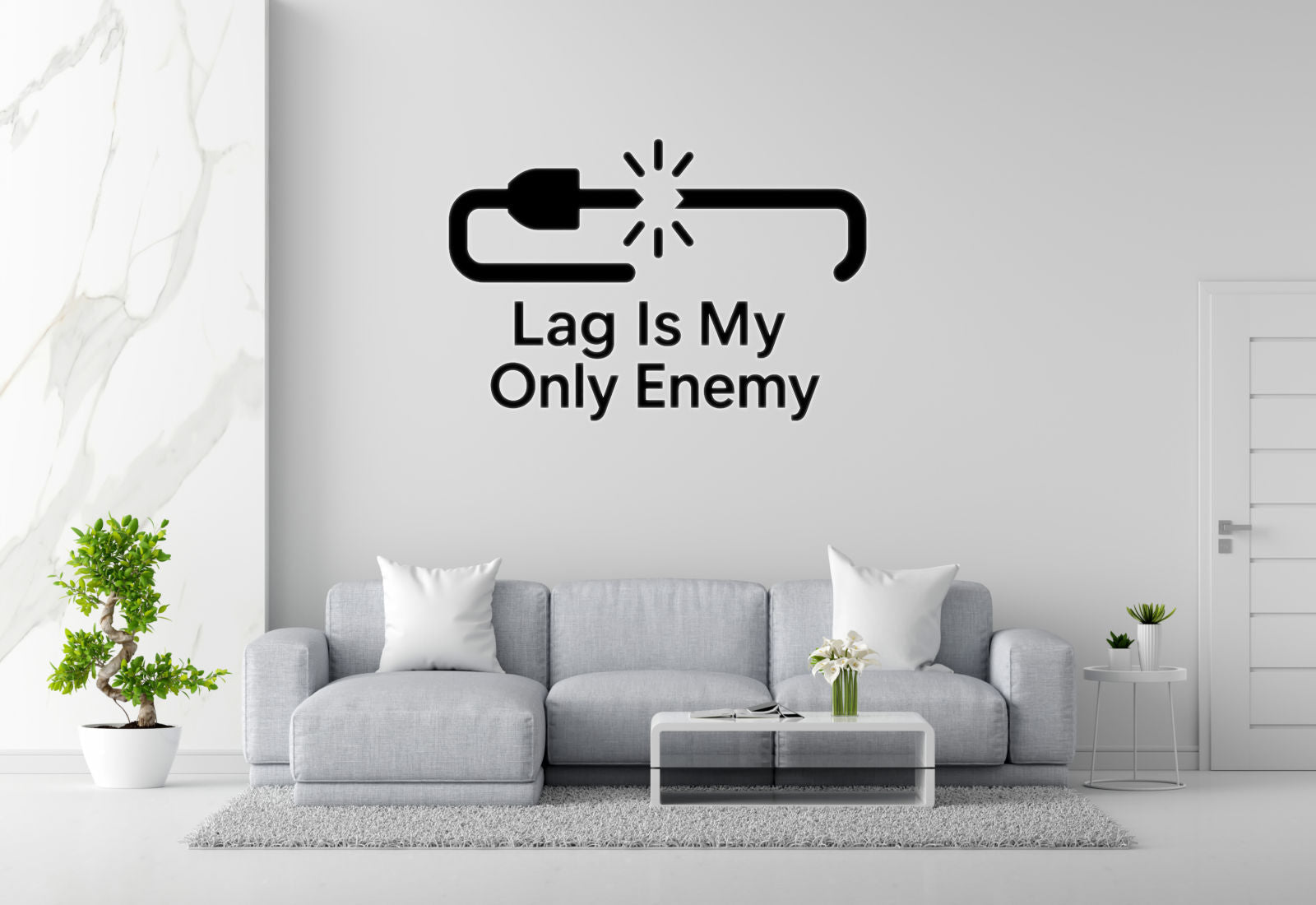 Lag Is My Only Enemy - Funny Gamer Wall Decal Vinyl Sticker Removable