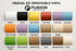 a collection of twelve different colored removable vinyl decals, each with a unique color and pattern. The decals are arranged in a grid format, with four rows and three columns, showcasing a variety of colors and designs.