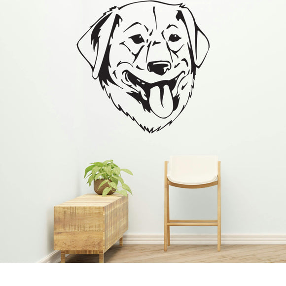 Golden Retriever Dog Removable Vinyl Decal Matte Finish Home Decor for Indoor Walls