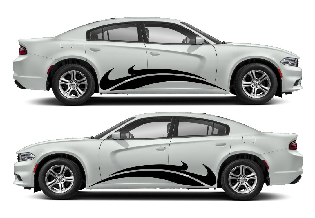 Swoosh Side Livery Air Release Vinyl Decal Kit #5 Fits Dodge Charger 2011-2023 Fusion Decals