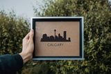 Cityscape Calgary Canada with Text Vinyl Decal Removable Matte Finish Skyline Decore for Indoor Walls Fusion Decals