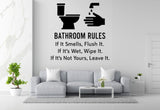Bathroom Rules - Funny Bathroom Wall Decal Vinyl Sticker Removable