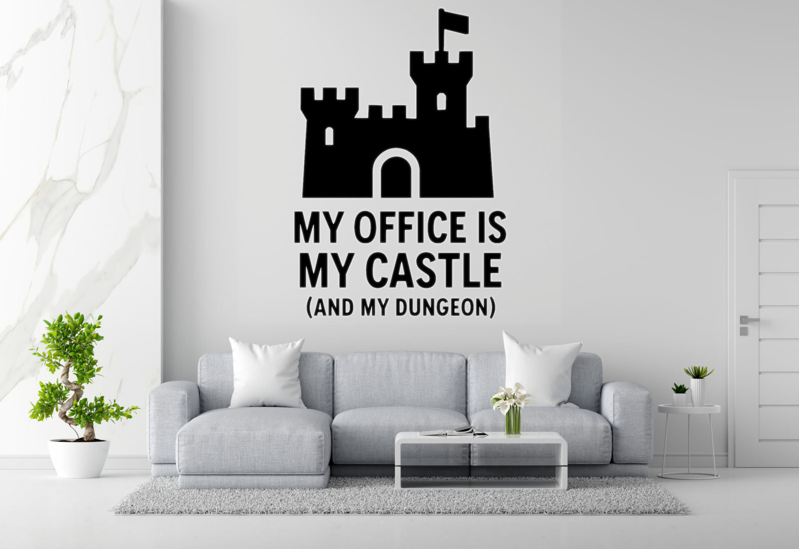 My Office is My Castle (and My Dungeon) - Home Office Wall Decal Vinyl Sticker Removable