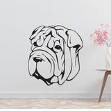 Shar Pei Dog Removable Vinyl Decal Matte Finish Home Decor for Indoor Walls