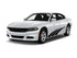 a white car with a black stripe on it