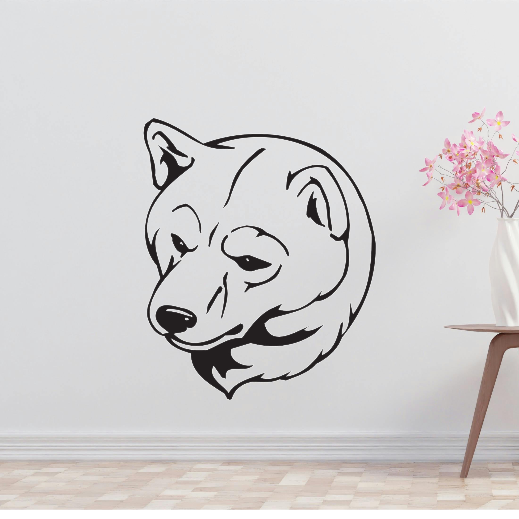 Shiba Inu Dog Removable Vinyl Decal Matte Finish Home Decor for Indoor Walls