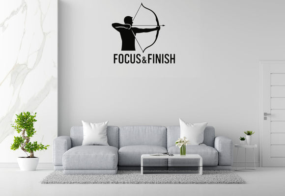Focus & Finish - Archery Sports Wall Decal Vinyl Sticker Removable