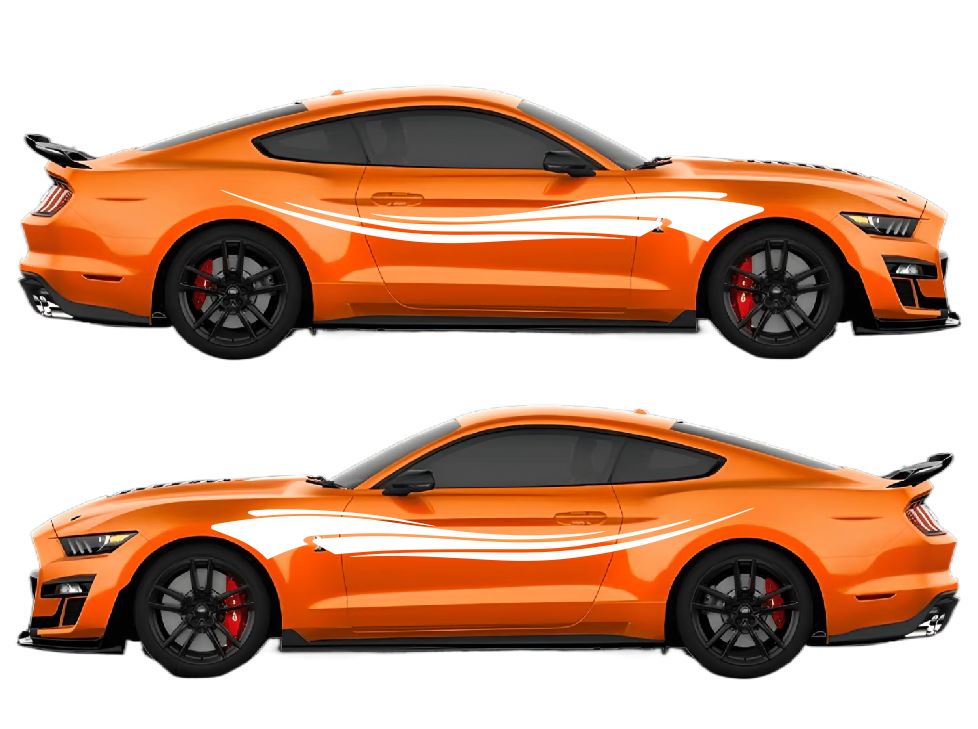 Curved Line Air Release Livery Kit #06 Fits Ford Mustang 2015 - 2023 Fusion Decals