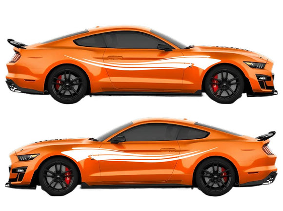 Curved Line Air Release Livery Kit #06 Fits Ford Mustang 2015 - 2023 Fusion Decals