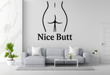 Nice Butt - Funny Bathroom Wall Decal Vinyl Sticker Removable