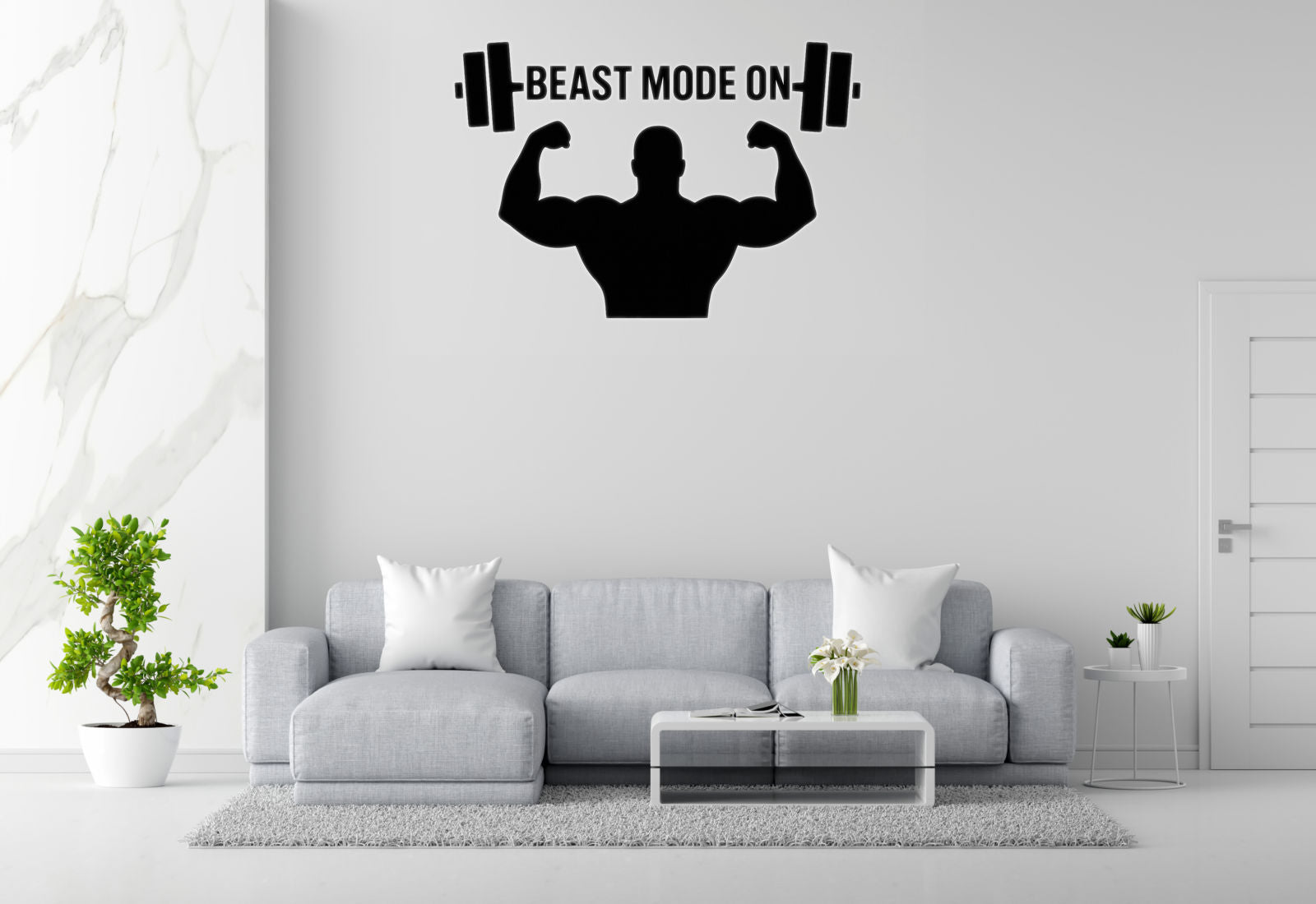 Beast Mode On - Fitness Sports Wall Decal Vinyl Sticker Removable