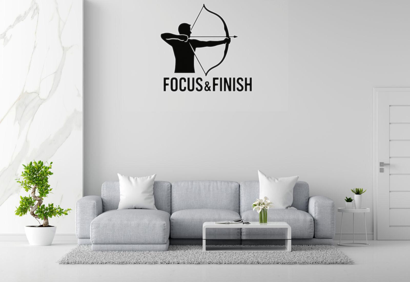 Focus & Finish - Archery Sports Wall Decal Vinyl Sticker Removable