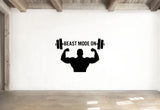Beast Mode On - Fitness Sports Wall Decal Vinyl Sticker Removable
