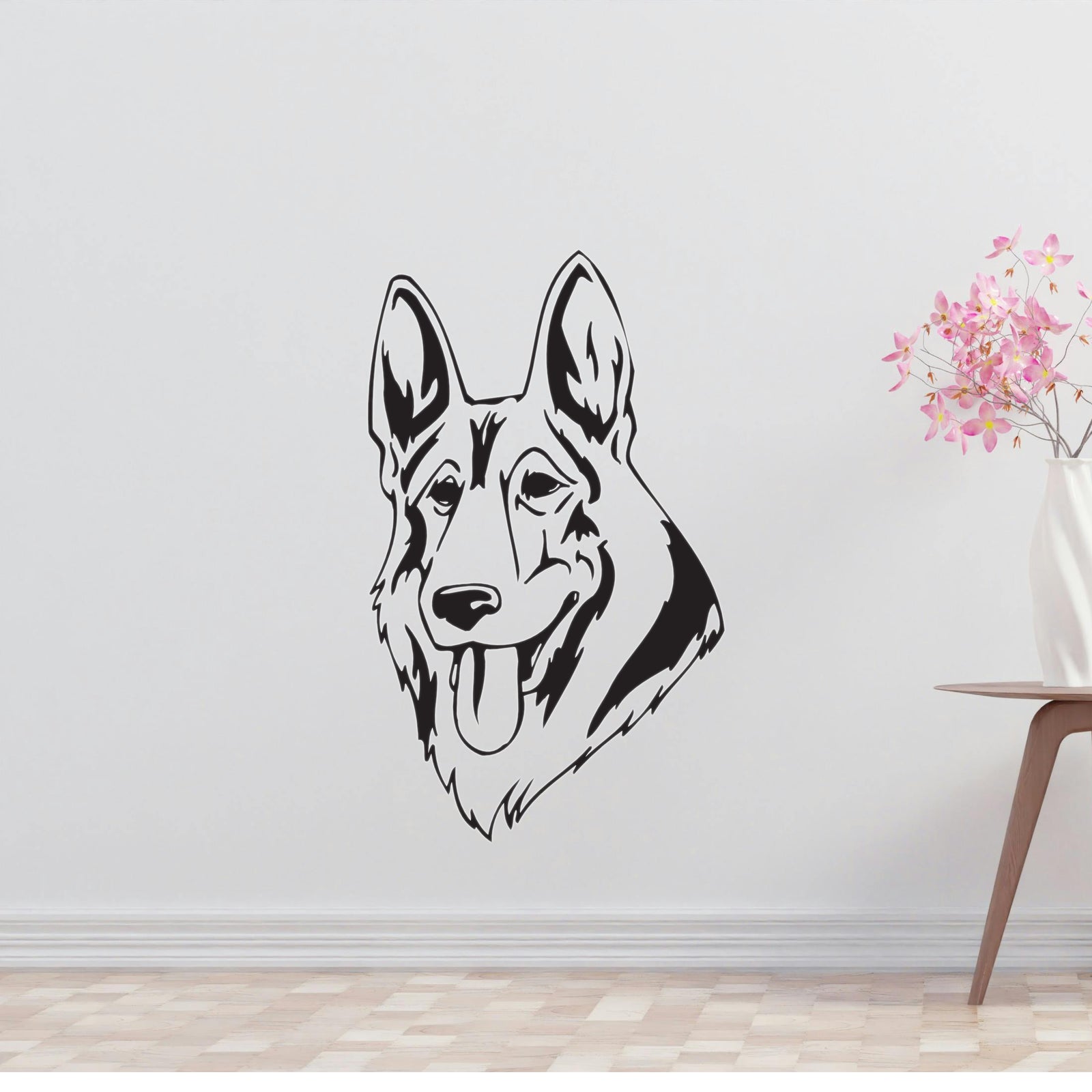 German Shepherd Dog Removable Vinyl Decal Matte Finish Home Decor for Indoor Walls