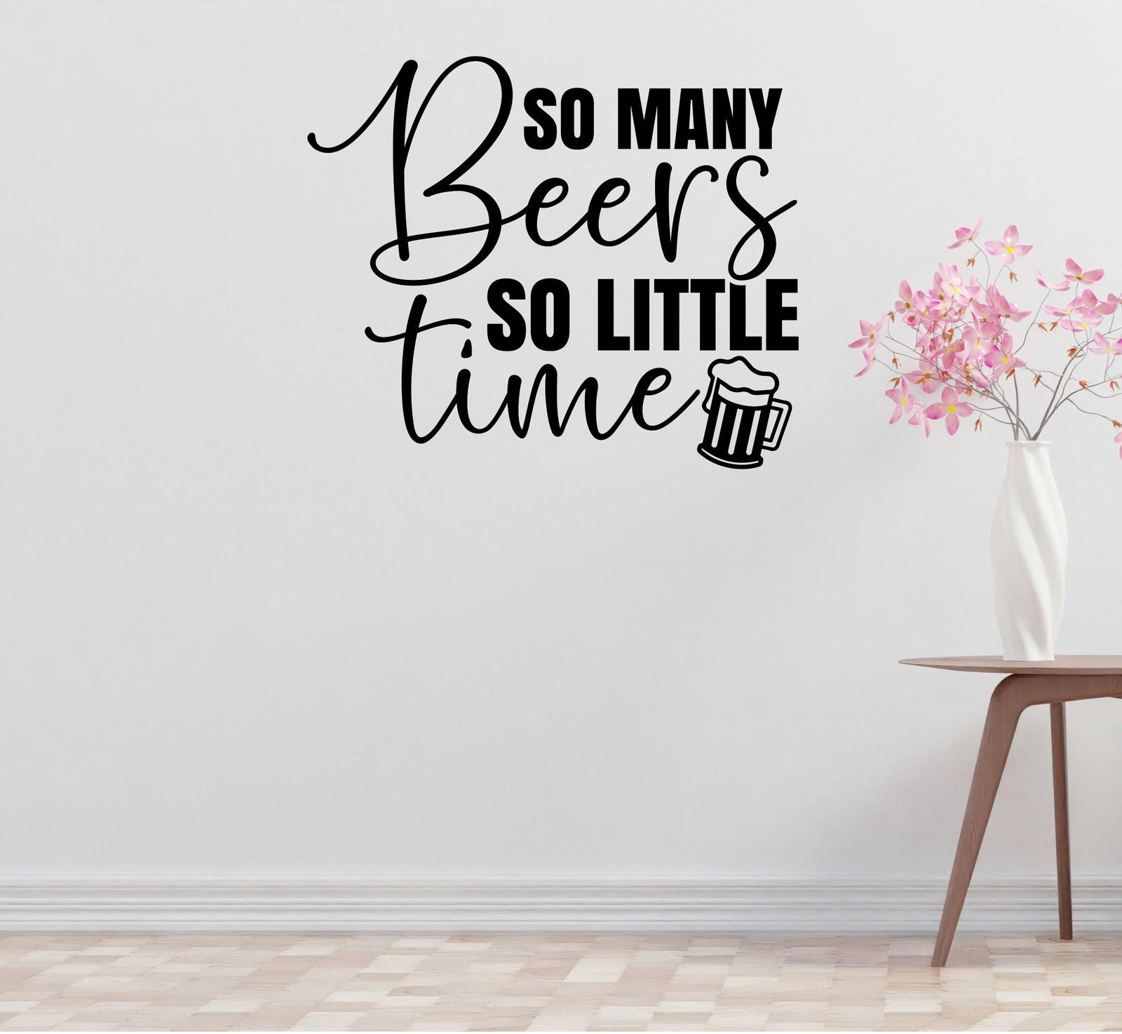 a wall with a wall decal that says 