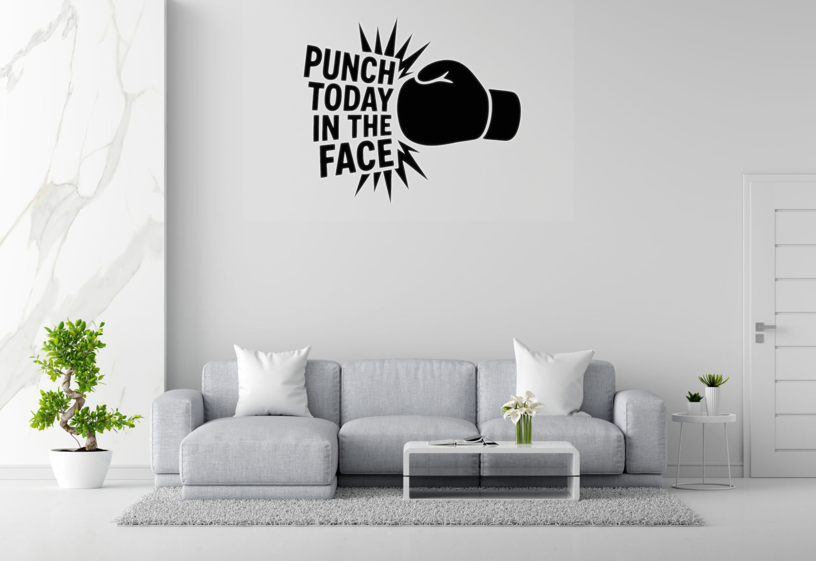 Punch Today in the Face - Boxing Sports Wall Decal Vinyl Sticker Removable
