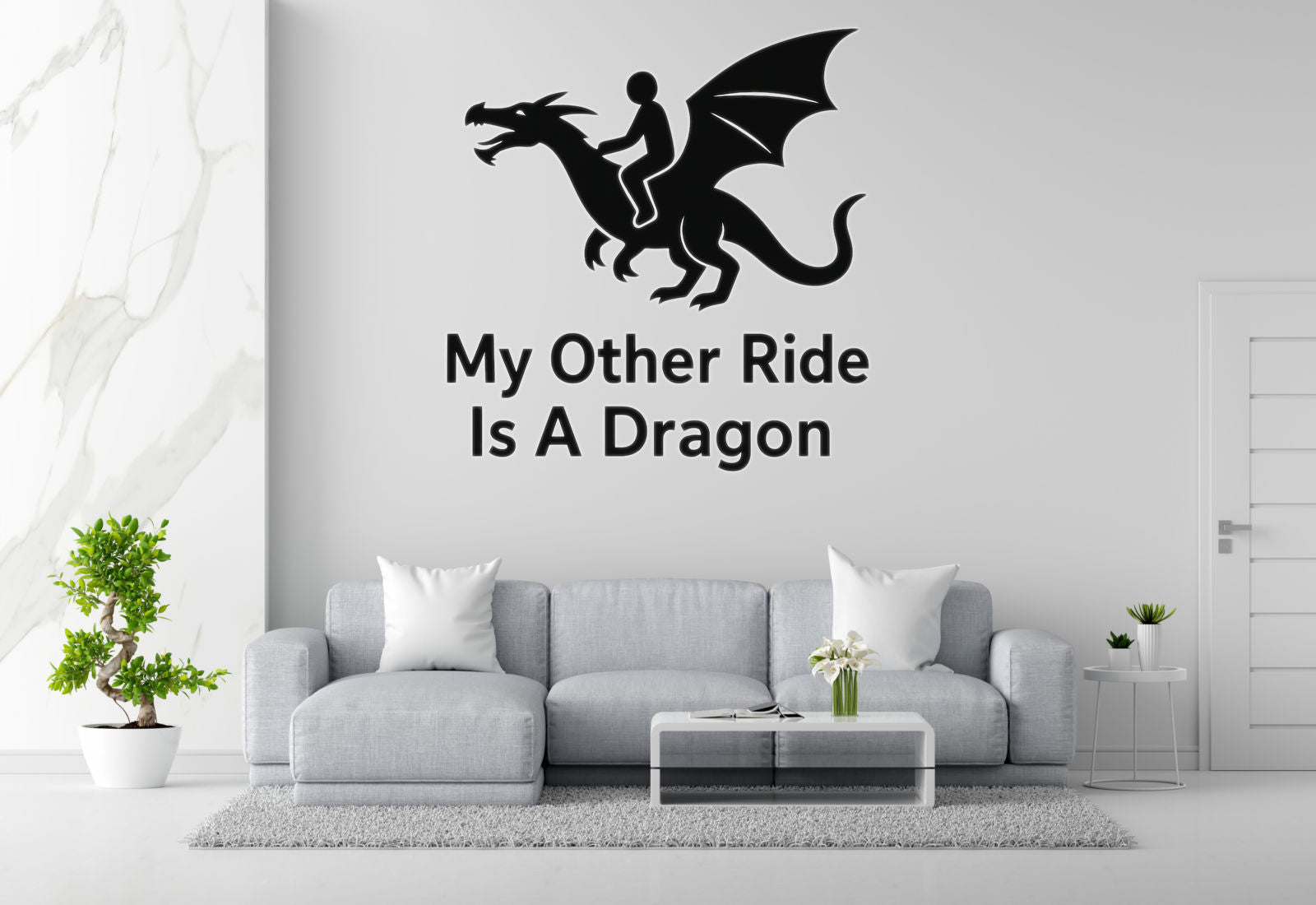My Other Ride Is A Dragon - Funny Gamer Wall Decal Vinyl Sticker Removable