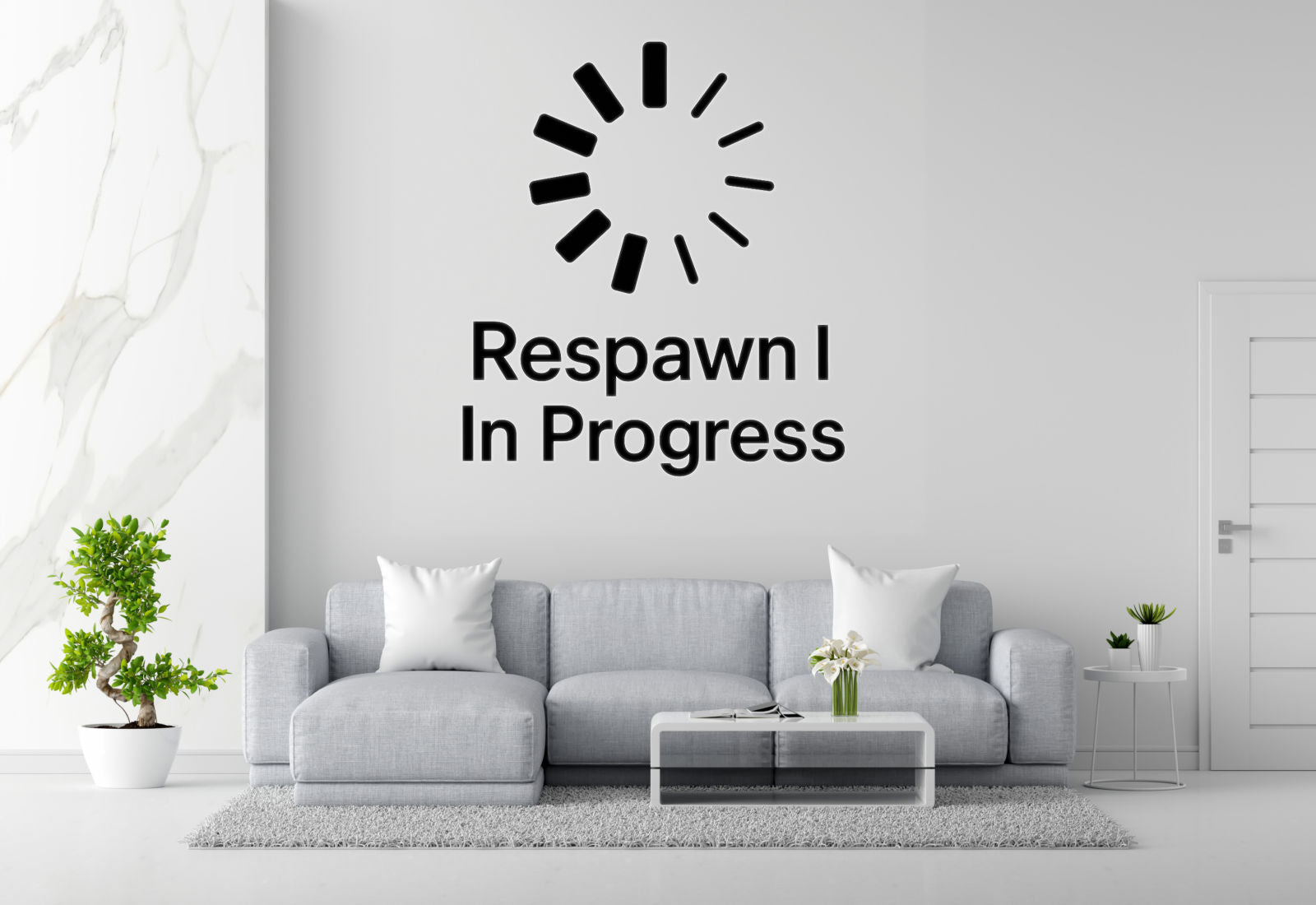 Respawn In Progress - Funny Gamer Wall Decal Vinyl Sticker Removable