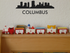 Cityscape Columbus with Text Vinyl Decal Removable Matte Finish Skyline Decore for Indoor Walls