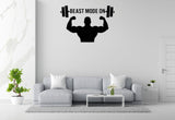 Beast Mode On - Fitness Sports Wall Decal Vinyl Sticker Removable