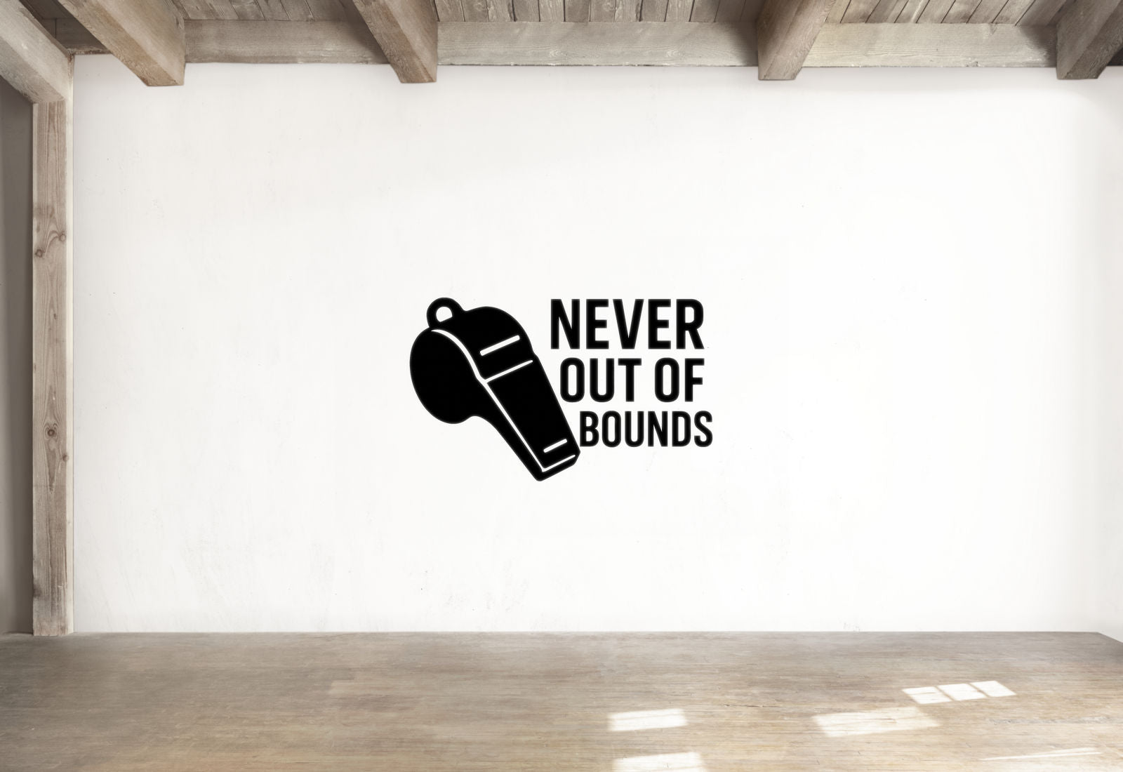 Never Out of Bounds - Sports Motivation Wall Decal Vinyl Sticker Removable