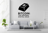 Bitcoin: The Original Digital Gold - Bitcoin Wall Decal Vinyl Sticker Removable