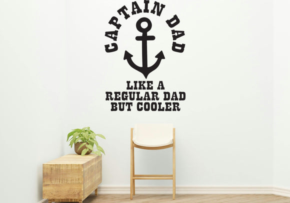 Captain Dad Style 2 Removable Vinyl Decal for Interior Walls