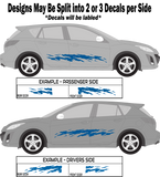 a car with blue paint on the side of it