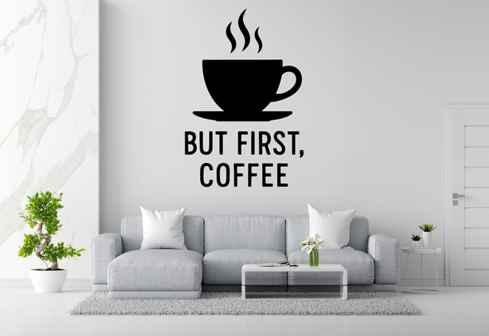 But First Coffee Removable Vinyl Decal for Indoor Walls