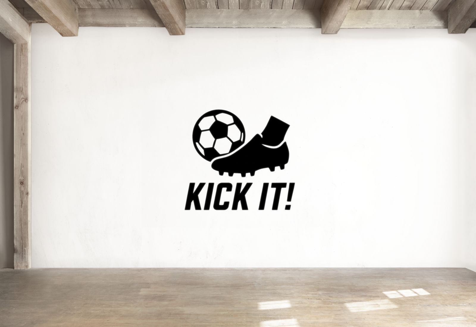 Kick It! - Soccer Sports Wall Decal Vinyl Sticker Removable