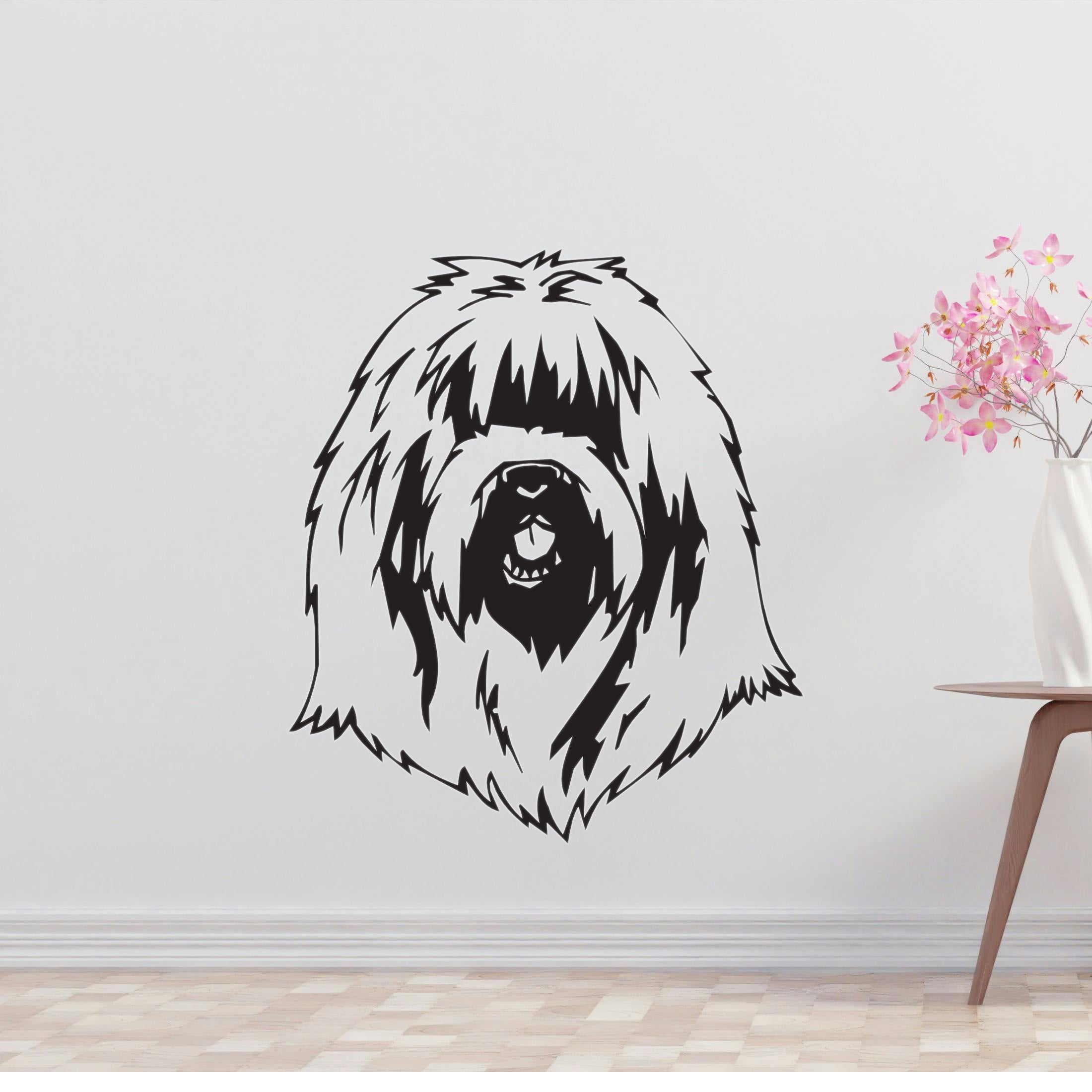 South Russian Ovcharka Dog Removable Vinyl Decal Matte Finish Home Decor for Indoor Walls
