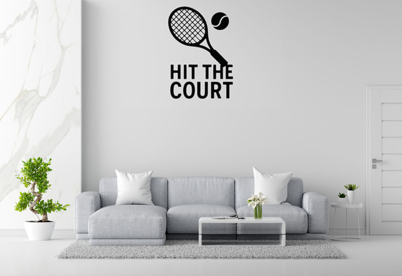 Hit the Court - Tennis Sports Wall Decal Vinyl Sticker Removable