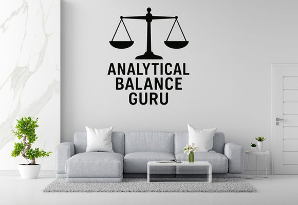 Analytical Balance Guru - Funny Chemistry Wall Decal Vinyl Sticker Removable