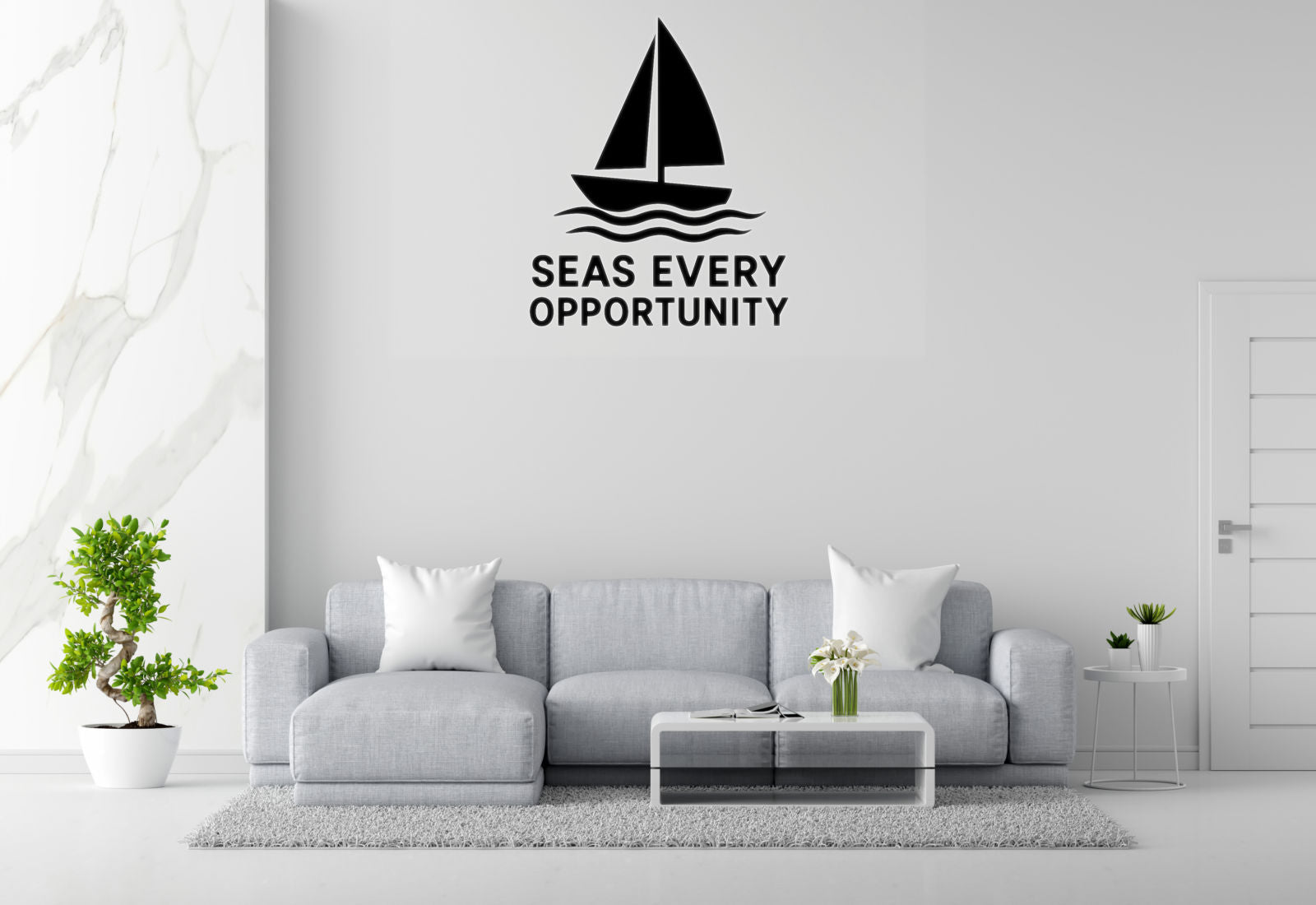 Seas Every Opportunity - Funny Ocean Wall Decal Vinyl Sticker Removable