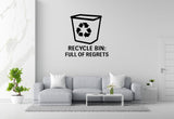Recycle Bin: Full Of Regrets - Computer Desktop Wall Decal Vinyl Sticker Removable