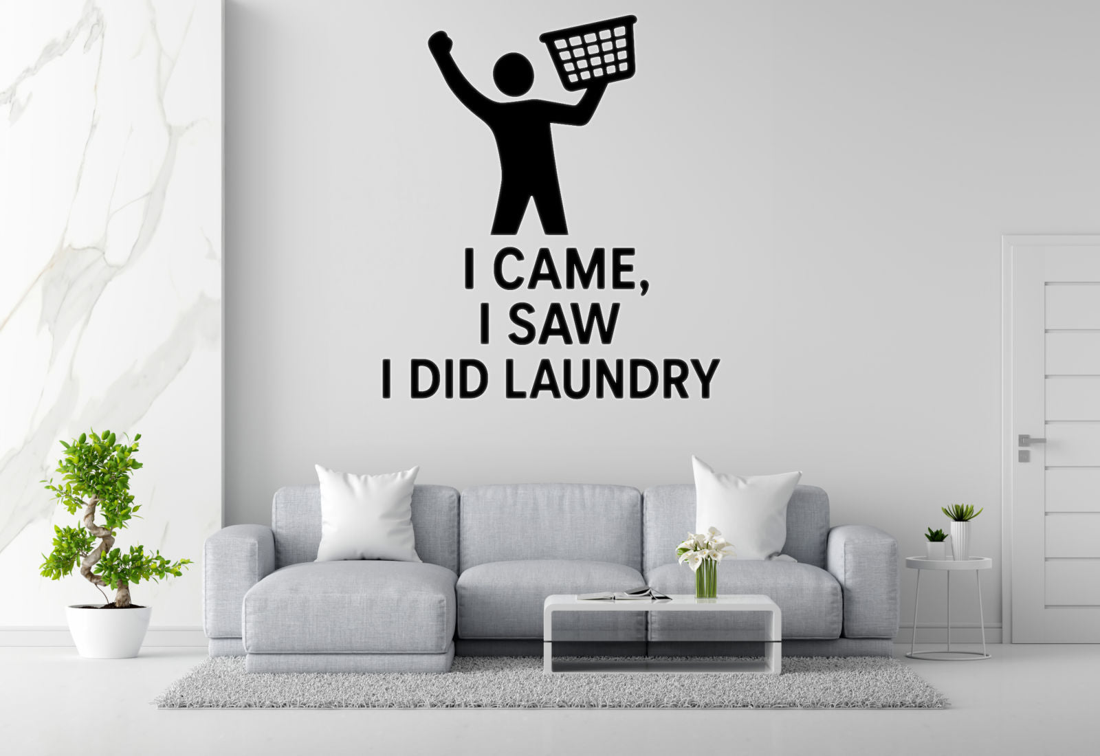 I Came, I Saw, I Did Laundry - Funny Laundry Room Wall Decal Vinyl Sticker Removable