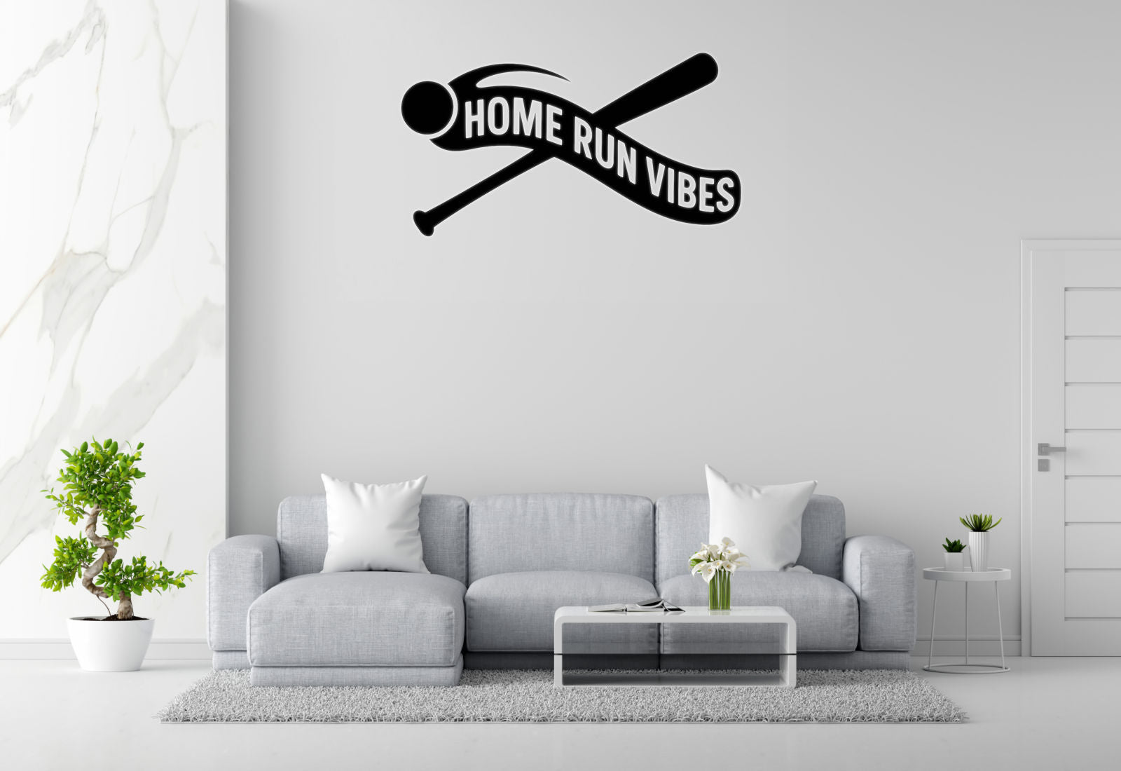 Home Run Vibes - Baseball Sports Wall Decal Vinyl Sticker Removable