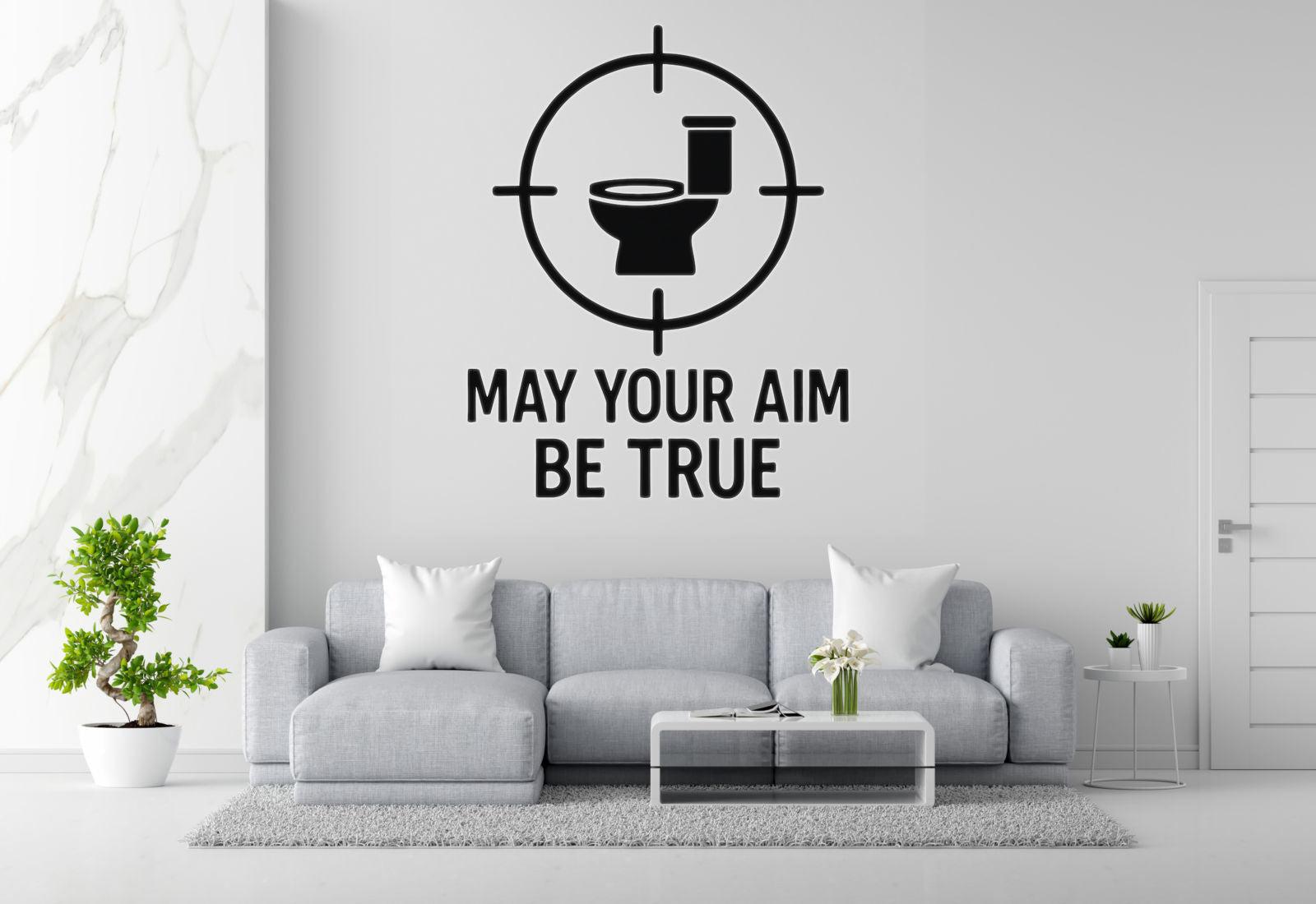 May Your Aim Be True - Funny Bathroom Wall Decal Vinyl Sticker Removable