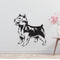 a black and white wall decal of a dog