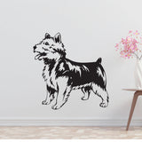 a black and white wall decal of a dog