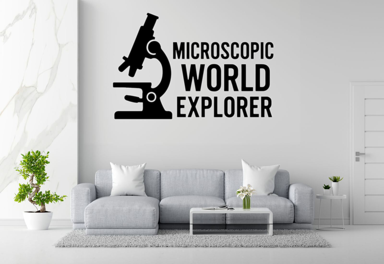 Microscopic World Explorer - Funny Chemistry Wall Decal Vinyl Sticker Removable