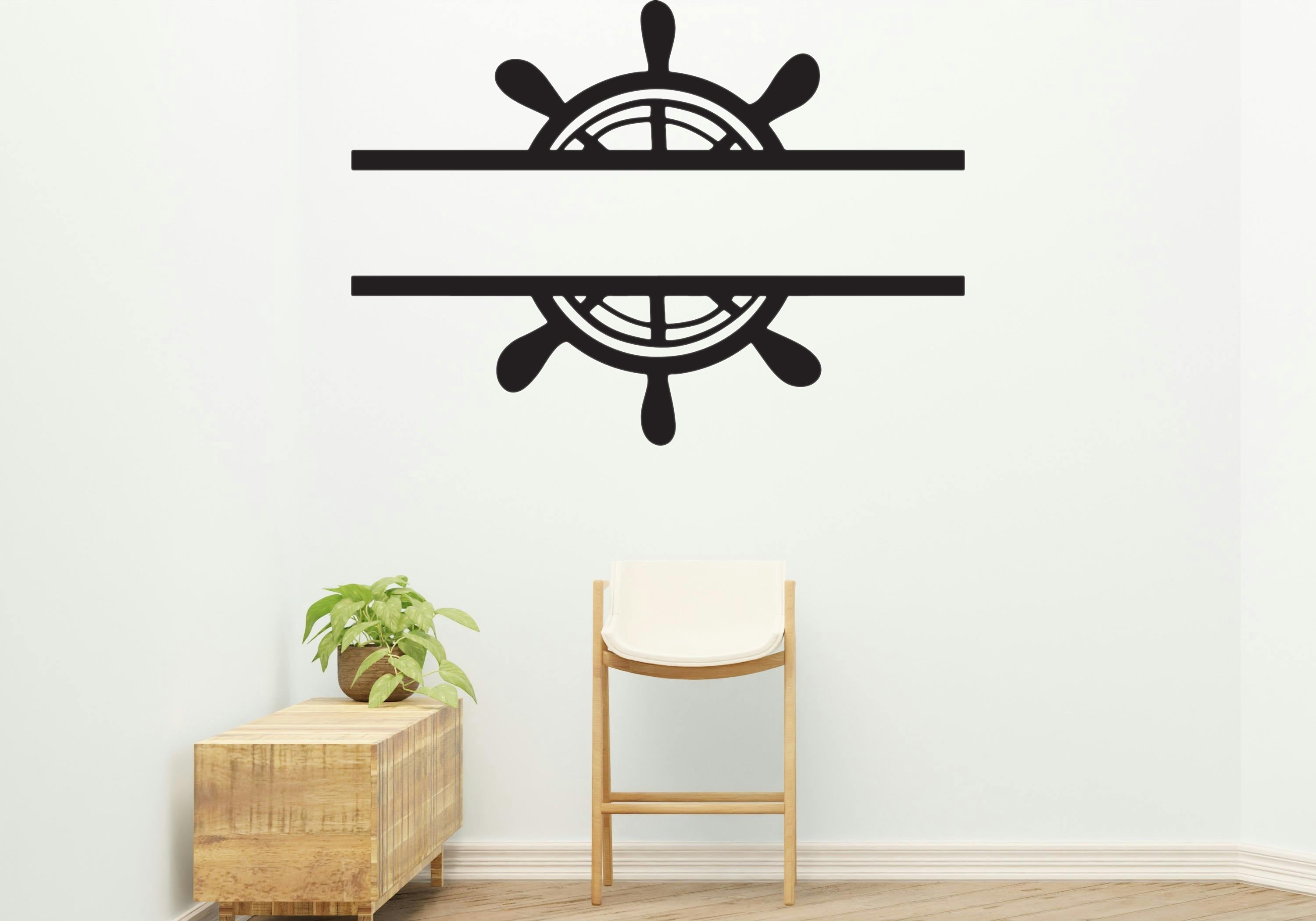 Boat wheel line design Removable Vinyl Decal for Interior Walls